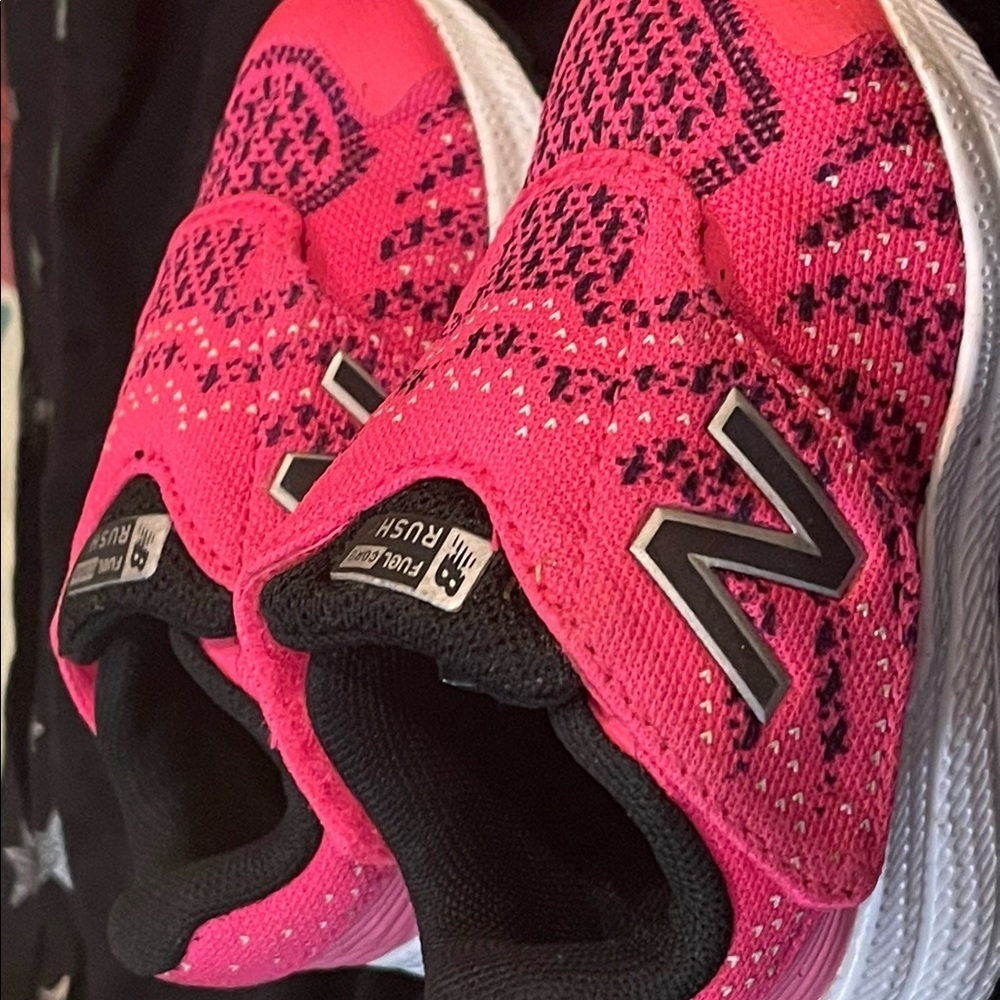 New Balance little girls fuel core rush pink black shoes